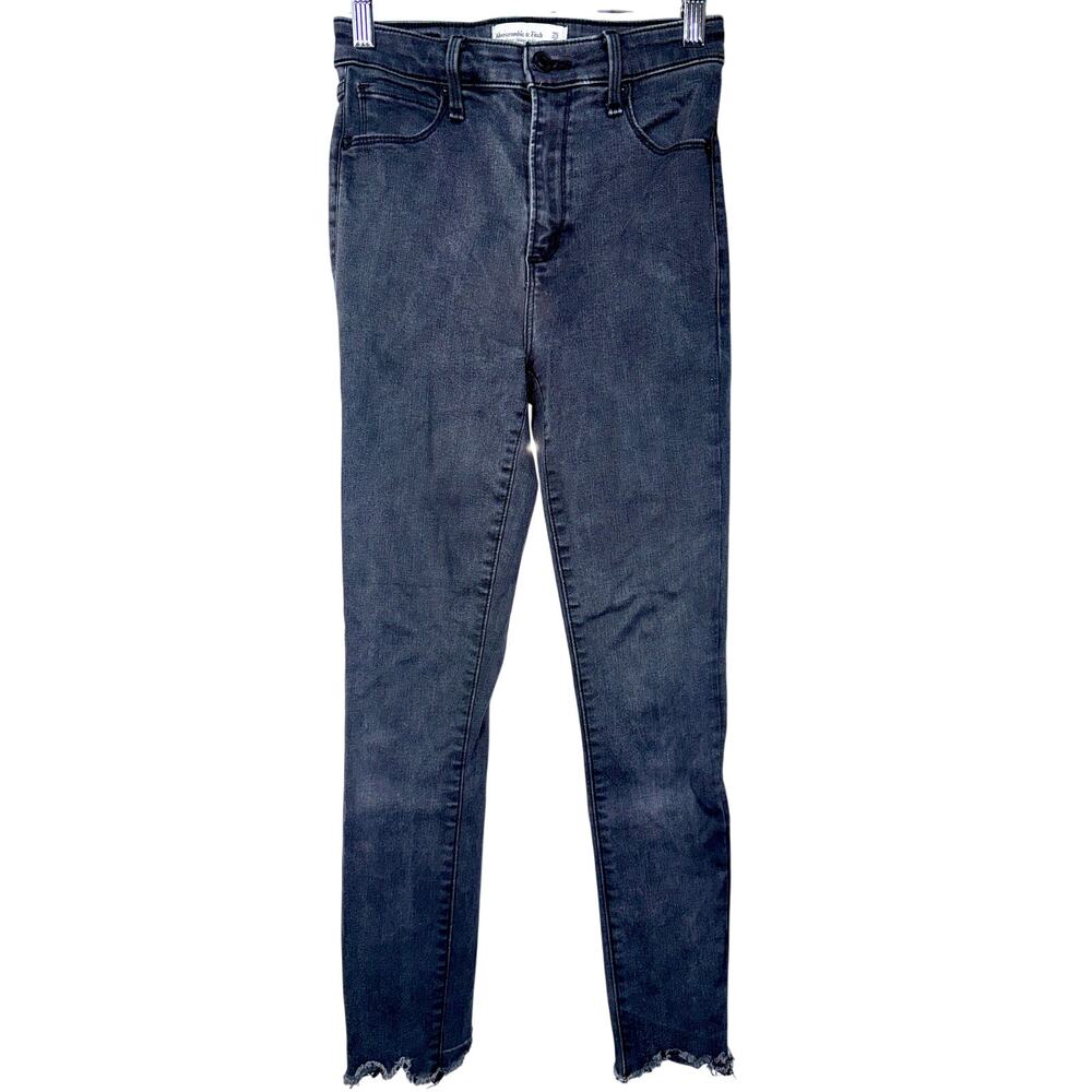 Abercrombie & Fitch The Super Skinny Ankle High Rise Black Denim Jeans Size 25 0